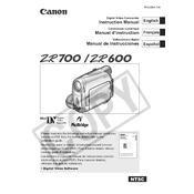 Canon ZR600 manual cover