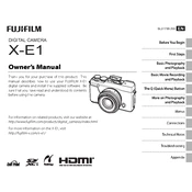 Fujifilm X-E1 Camera manual cover