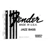 Fender Jazz Bass Guitar manual cover