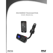 Pyle PBT94 Transmitter manual cover