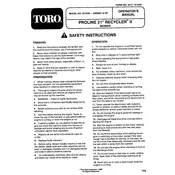 Toro ProLine Recycler II 21-inch 22154B Mower manual cover