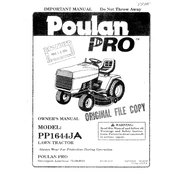 Poulan Pro PP1644JA Tractor manual cover