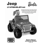 Power Wheels Mattel Barbie Jeep Lil Wrangler 4x4 T1961 Toy manual cover