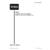 Toro Z Master Z147 112-cm 74161TE Mower manual cover