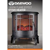 Daewoo 1900W Flame Effect Stove Heater HEA1574 Heater manual cover