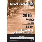 Can-Am T3 4x4 Outlander L 2016 Vehicle manual cover