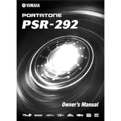 Yamaha PSR-292 Keyboard manual cover