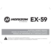 Horizon Fitness EX59-04 Elliptical manual cover