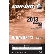 Rotax Outlander T3 400 EFI 2013 Vehicle manual cover