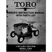 Toro 4 HP 57000 Tractor manual cover