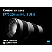 Canon Ultrasonic EF70-200mm f 4L IS USM manual cover