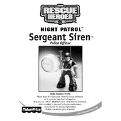 Fisher Price Mattel Rescue Heroes Night Patrol Sergeant Siren Police Officer 78195 Toy manual cover