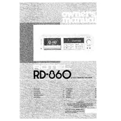 Rotel RD-860 Cassette Deck manual cover