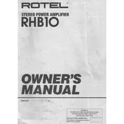 Rotel RHB-10 Amplifier manual cover