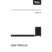 TCL TS6110 Soundbar manual cover