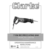 Clarke 6462554 CRS710B 710W Reciprocating Saw manual cover