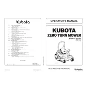 Kubota Z421-AU Mower manual cover