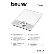 Beurer DS 61 Scale manual cover