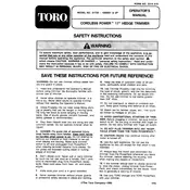 Toro Cordless Power 51730 Trimmer manual cover