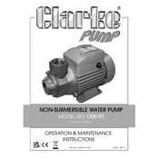 Clarke 7230327 CEB103 Non-Submersible Water Pump manual cover