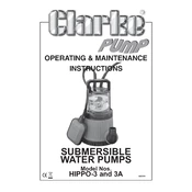 Clarke 7230500 Hippo3 Submersible Water Pump manual cover