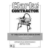 Clarke 6500820 CTS13L 10 Inch Table Saw Laser Stand manual cover