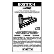 Bostitch N62FNB Nailer manual cover