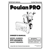 Poulan Pro PP10530ES Snow Thrower manual cover