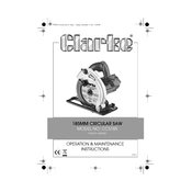 Clarke 6462300 CCS185 185mm Circular Saw manual cover