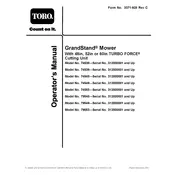 Toro GrandStand Turbo Force 74538 Mower manual cover