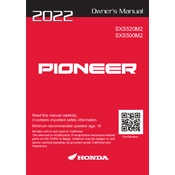 Honda Pioneer 500 SXS500M2 2022 UTV manual cover