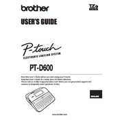 Brother P-touch PT-D600 manual cover