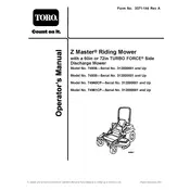 Toro Z Master Turbo Force 6000 Series 74961CP Mower manual cover
