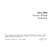 Acura ZDX 2012 SUV manual cover