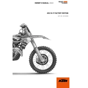 KTM SX‑F 450 Factroy Edition 2022 Motorcycle manual cover