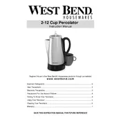 West Bend L5615A 54149 Percolator manual cover