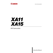 Canon XA11 manual cover