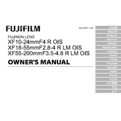 Fujifilm X-Mount Zoom XF10-24mmF4 R OIS Lens manual cover