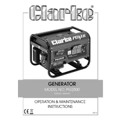 Clarke 8857805 PG2500 Generator manual cover