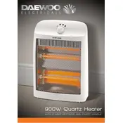 Daewoo 900W Quartz Heater HEA1495 Heater manual cover