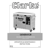 Clarke 8675000 DG6000DVES Generator manual cover