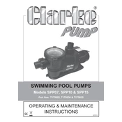 Clarke 7175025 SPP07 Swimming Pool Pump manual cover