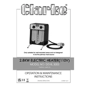 Clarke 6925125 Devil 3003 2.8KW Electric Heater manual cover