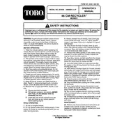 Toro Recycler 46-inch 20183B Mower manual cover