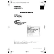 Toshiba FPT-AG01G 3D Glasses manual cover