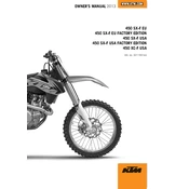 KTM SX‑F 450 EU 2013 Motorcycle manual cover