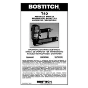 Bostitch T40BSX Stapler manual cover