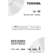 Toshiba BDX1500KE Disc Player manual cover