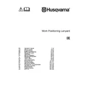 Husqvarna Work Positioning Lanyard Rope manual cover