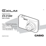 Casio EXZ1000 Camera manual cover